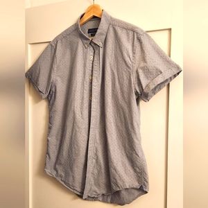 ZARA Man Slim Fit Button Down Shirt Short Sleeve Men's Size XL